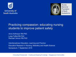 Practicing compassion: Educating nursing students to improve