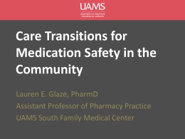 Care Transitions for Medication Safety in the Community