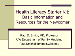 Health Literacy - Wisconsin Literacy