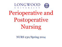 Perioperative and Postoperative Nursingx
