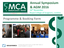 2016_symposium_programme - The Medical Council on Alcohol