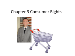 Chapter 3 Consumer Rights