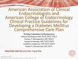 AACE Clinical Practice Guidelines for Diabetes Mellitus