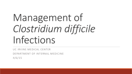 Management of Clostridium difficile Infections