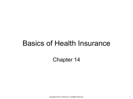 Chapter 14, Basics of Health Insurance