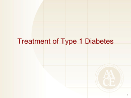 Treatment of Type 1 Diabetes