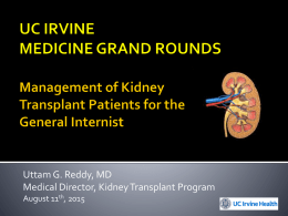 Management of Kidney Transplant Patients for the General Internist