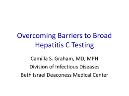 Overcoming Barriers to Broad HCV Testing