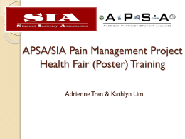 APSA/SIA Pain Management Project