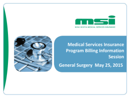 MSI General Surgery Billing presentation