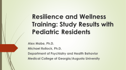 Resilience and Wellness Training: Study