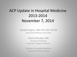ACP Update in Hospital Medicine 2013-2014