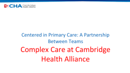 Complex Care Management - Care Transformation Collaborative
