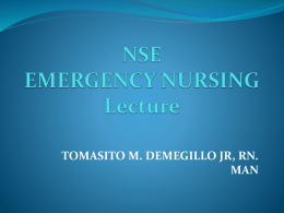 NSE EMERGENCY NURSING Lecture