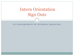 Intern Orientation - Sign Out