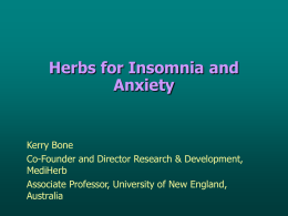 Herbs for Insomnia and Anxiety