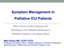 symptom management of palliative patients in the ICU