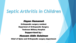 Septic Arthritis in Children