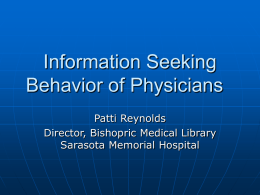 Information Seeking Behavior of Physicians