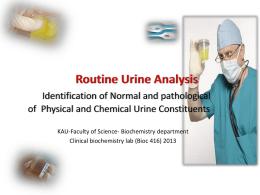 Routine Urine Analysis Identification of Normal Physical and