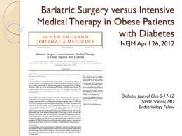 Bariatric Surgery versus Intensive Medical Therapy in Obese
