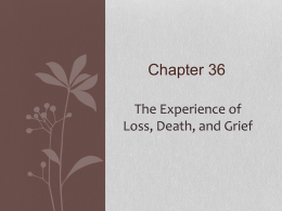 Chapter 30 The Experience of Loss, Death, and Grief