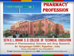 Career - SD Bihani Pharmacy College