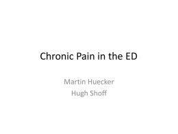 Chronic Pain in the ED