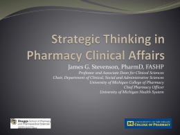 Strategic Thinking Clinical Pharmacy Services