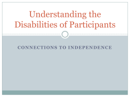 An Overview of Disabilities - UCP Central PA Education and Training
