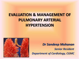 Evaluation and Management of pulmonary artery