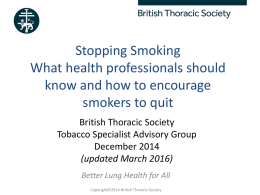 Stopping Smoking - What health professionals should know (slide set)