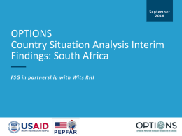 Situation Analysis for South Africa