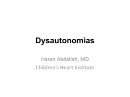 Dysautonomias - Children`s Heart Institute