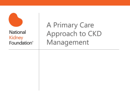 A Primary Care Approach to CKD Management