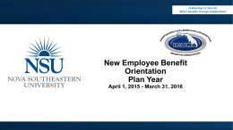 Benefits Presentation - Nova Southeastern University
