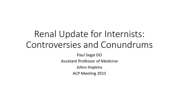 Renal Update for Internists