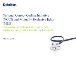 National Correct Coding Initiative (NCCI)