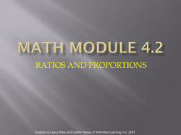 Understanding Ratios and Proportions Power Point Presentation