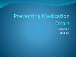 Preventing Medication Errors