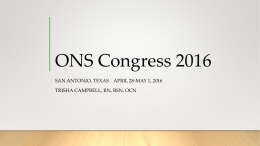 ONS Congress 2016
