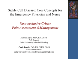 Vaso-occlusive Crisisx - Emergency Department Sickle Cell