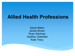 Allied Health Professionsx