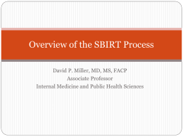 Overview of the SBIRT Process