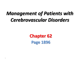 Management of Patients with Cerebrovascular Disorders