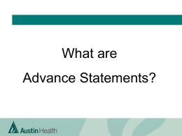 Advance Statements and Nominated Persons