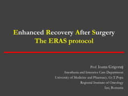 Enhanced Recovery after Surgery - The Anesthetist point
