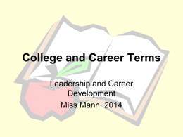 College and Career Terms