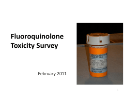 Fluoroquinolone Toxicity Survey February 2011