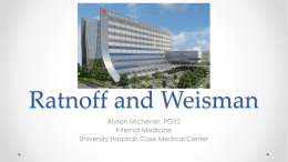 Intro to Ratnoff and Weisman Service by Alyson Michener